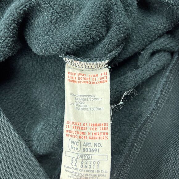 Puma Hoodie Mens‎ Small Black Full Zip Hooded Sweatshirt Jacket Spellout Logo - Picture 14 of 15